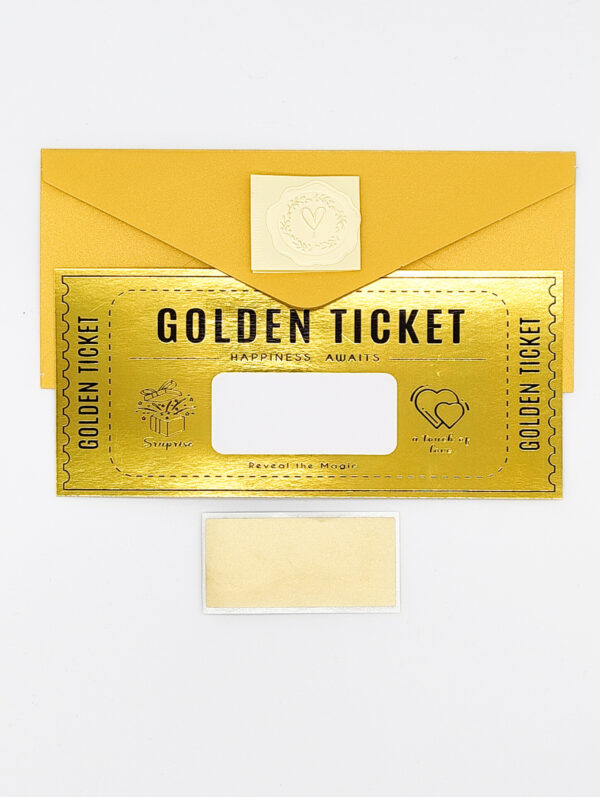 carte à gratter golden ticket de Charlie et la chocolaterie