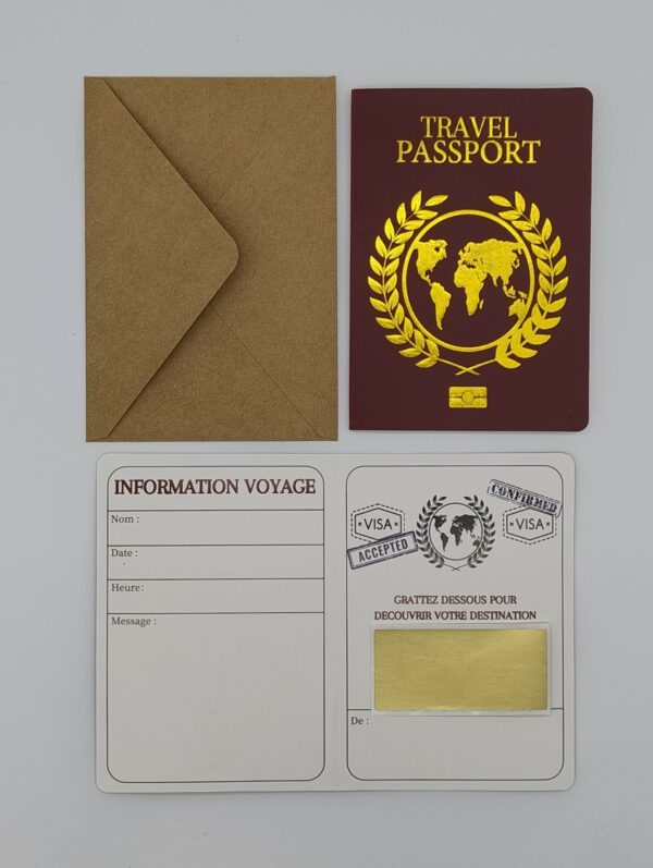 Carte à gratter pour offrir Passeport