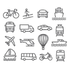 Icônes De Transports Etiquette