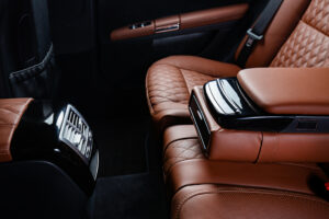 intérieur de voiture en cuir animal