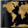 Carte du monde à gratter noir et or, mappemonde personnalisable, papier recyclé laminé élégante - treizkot