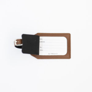 étiquette de bagage personnalisée ouverte avec informations