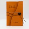 Carnet de Voyage Personnalisé couleur orange en cuir végan, fabriqué en France - TREIZKOT