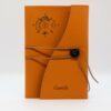 Carnet de Voyage Personnalisé couleur orange en cuir végan, fabriqué en France - TREIZKOT
