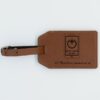 Etiquette Bagage Personnalisée en cuir végan, fabriquée en France, couleur marron, disponible en plusieurs couleurs - TREIZKOT