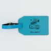 Etiquette Bagage Personnalisée en cuir végan, fabriquée en France, couleur bleu turquoise - TREIZKOT