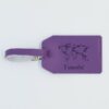 Etiquette Bagage Personnalisée en cuir végan, fabriquée en France, couleur violet - TREIZKOT
