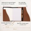 Carnet de Voyage Personnalisé ouvert présentant caractéristiques et avantages, cuir végan, fabriqué en France - TREIZKOT