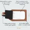 Etiquette Bagage Personnalisée en cuir végan, fabriquée en France ouverte avec avantages, carte coordonnées - Treizkot