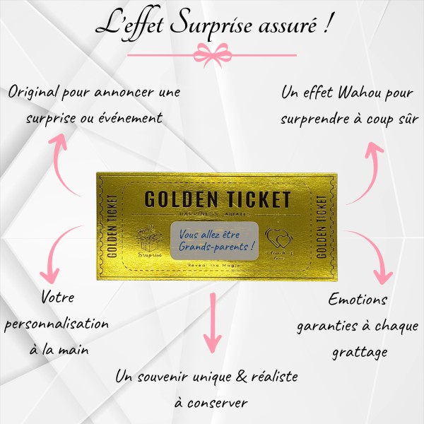 Carte personnalisée à offrir : GOLDEN TICKET