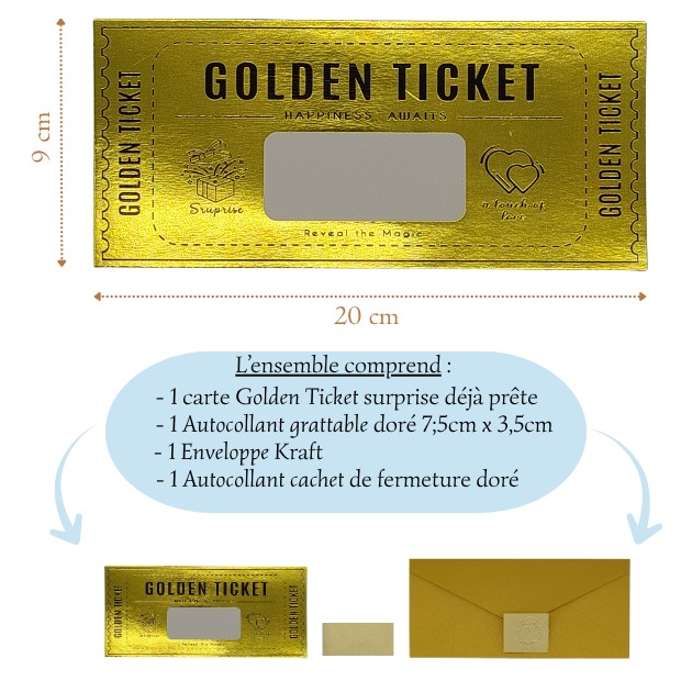 Carte personnalisée à offrir : GOLDEN TICKET – Image 3