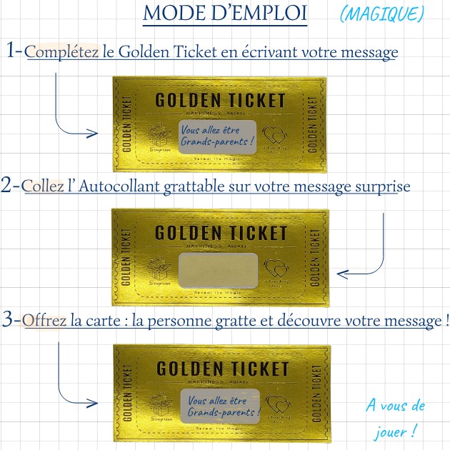 Carte personnalisée à offrir : GOLDEN TICKET – Image 2