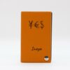 Porte Cartes Eventail Personnalisé orange, cuir végan, fabrication française - TREIZKOT