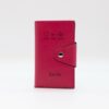 Porte Cartes Personnalisé en cuir végan, fabriquée en France, couleur rose fuchsia - TREIZKOT
