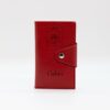 Porte Cartes Personnalisé en cuir végan, fabriquée en France, couleur rouge - TREIZKOT