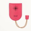 Porte-clés étui Personnalisé en cuir végan, fabriquée en France, couleur fuchsia- TREIZKOT