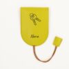 Porte-clés étui Personnalisé en cuir végan, fabriquée en France, couleur jaune- TREIZKOT