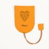 Porte-clés étui Personnalisé en cuir végan, fabriquée en France, couleur orange- TREIZKOT