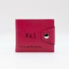 Portefeuille personnalisé en cuir végan de couleur fuchsia, fabriqué en France par TREIZKOT.