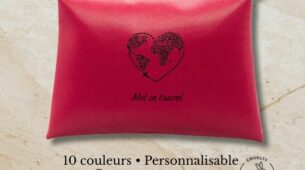 trousse personnalisée cadeau femme cuir vegan fabriquée en France