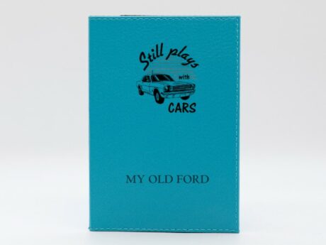 Pochette carte grise personnalisée avec dessin et texte gravés